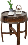 Whiskey Barrel End Table, Handcrafted Oak Wine Barrel Table, Handcrafted Rustic Coffee Table for Farmhouse Living Room Decor
