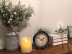 TooTa Vintage Retro Analog Alarm Clock, 4 inch Super Silent Non Ticking Small Clock with Night Light, Battery Operated, Simply Design, for Living Room, Bedroom, Bedside, Desk, Gift Clock (Arabic)