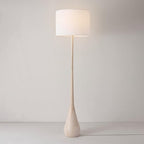 Globe Electric 65" Floor Lamp, Wood-Toned Finish, White Cotton Shade, Japandi Style, E26 Base, On/Off Rotary Switch, 5-Ft Cord, 52112