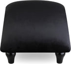 Small Foot Stool Ottoman with Stable Wood Legs Upholstered Footstool Padded Foot Rest Step Stool for High Beds Seat Chair Couch Sofa Patio Bedroom Living Room Office (5.9" H-Black)