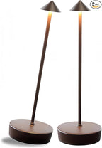 2 Packs Rust Cordless Rechargeable Table Lamp 7200mAh Portable Touch Control LED Dimmable Rusty Table Lamp for Bedroom Reading
