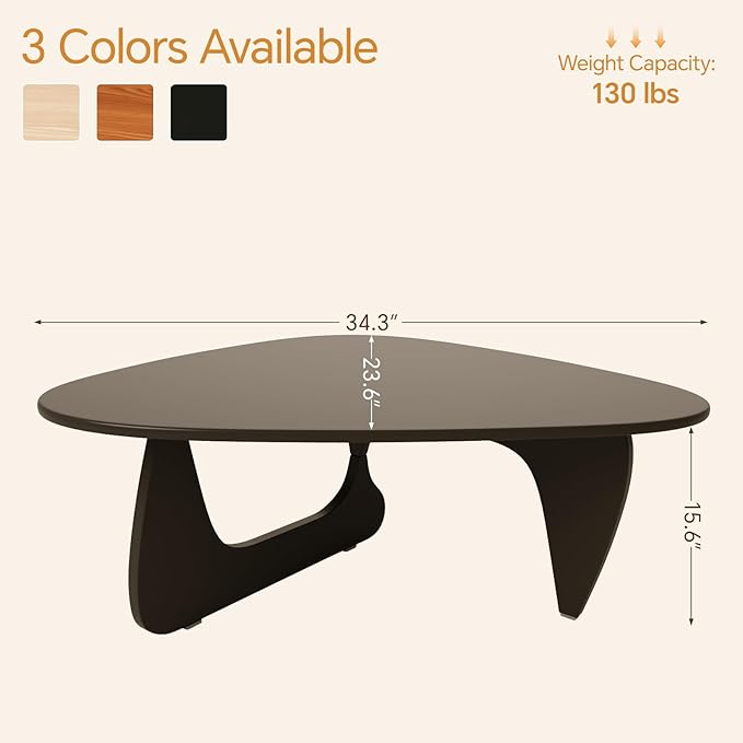 Coffee Tables Wood Small Farmhouse Coffee Table Mid-Century Modern Wood Center Table for Living Room, Black, 35 Inch