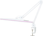 Neatfi XL LED Desk Lamp with Clamp – 2,200 Lumens, 23” Wide, Dimmable Task Light for Office, Study, Crafting & Nail Techs (Non-CCT with Clamp, White with Pink Ring)