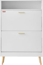 VEVOR Shoe Storage Cabinet for Entryway, 31.5" D x 9.4" W x 47.3" H, White