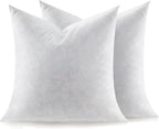 Feather Throw Pillow Inserts Set of 2, Soft Fluffy Square 18 x 18 Inches Decorative Pillow Insert, Feather and Down Filled Euro Pillows