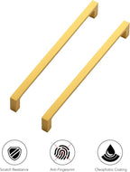 Ravinte 25 Pack Solid 7-1/2 Inch Square Cabinet Handles - Brushed Brass Drawer Pulls Kitchen Hardware