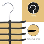 3-Pack Non-Slip Velvet Tie Hanger Organizer Rack by Home Basics | 360° Rotatable Hook | Holds 12 Ties Each | Versatile for Belts and Scarves | Slim Design