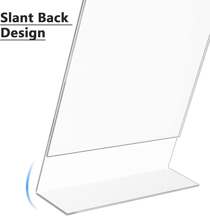 MaxGear Acrylic Sign Holder 8.5 X 11, Plastic Paper Holder With Vertical Slanted Back, Picture Photo Frames Display Stand Flyer and Document Organizer for Office Desktop Use, 36 Pack
