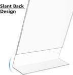 MaxGear Acrylic Sign Holder, Clear Sign Holders Plastic Display Stand 8.5 x 11 Inches Slant Back Countertop Display Picture Frames for Menus, Flyer, Use In Office, Store, 5 Pack