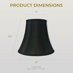 Royal Designs, Inc. BSO-704-14BLK/GL-2 True Bell Basic Lamp Shade, 7 x 14 x 11.5, Black with Gold, 2-Pack