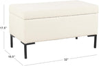 HomePop Upholstered Storage Bench with Metal Leg|Homepop Home Décor|Bench with Storage for Living Room & Entryway - Cream Boucle