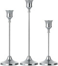 Set of 3 Silver Tapered Candle Holder,Candlestick Tall Metal Candlestick Holders for Table Centerpiece Home Decor for Wedding Fireplace Mantel Housewarming Gift Fits 3/4 Inch Thick Candles