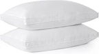Bafode Goose Feathers and Down Pillows, Pillows Queen Size Set of 2, Cotton Cover,Gusseted Hotel Collection Bed Pillow for Back, Stomach or Side Sleepers