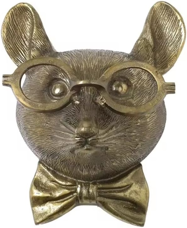 Animal Heads Wall Art Decor,3D Wall Mount Ornament, Aesthetic Gold Wall Sculpture Home Decor, Resin Animal Head Wall Hanging Decoration for Family Living Room Bedroom Bathroom Kitchen Gift (Rat)
