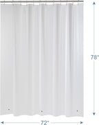 AmazerBath Shower Liner, 72x78 Plastic Frosted Shower Curtain Liner, PEVA Cute Shower Curtain Liners, Vinyl Waterproof Shower Curtain Liner with 3 Magnets, Lightweight Shower Curtains for Bathroom