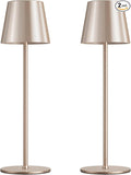 Kakanuo Cordless Table Lamp Rechargeable - Antique White 2 Pack Battery Operated Lamp for Counter, 3 Color Stepless Dimming Waterproof Wireless Lamp for Dining Kitchen, Outdoor Patio, Touch Control