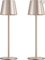 Kakanuo Cordless Table Lamp Rechargeable - Antique White 2 Pack Battery Operated Lamp for Counter, 3 Color Stepless Dimming Waterproof Wireless Lamp for Dining Kitchen, Outdoor Patio, Touch Control