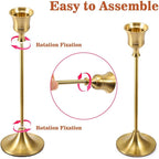 Candlestick Holders Taper Candle Holders - Gold Candlestick Holder Set of 6 Candle Stick Holders kit Classic Decorative Candle Stick for Christmas, Wedding, Party, Dinner Tables,Home Décor