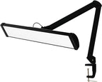LED Architect Desk Lamp with Clamp, Metal Swing Arm 4500 Lumens Dimming Office Table Lamp for Task Work Drafting Reading Desktop, 342PCS Bright LEDs, 50W Workbench Lamp(Black)