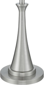 360 Lighting Karl Modern Industrial Floor Lamp Standing 63.75" Tall Brushed Nickel Silver Classic Metal White Tapered Drum Shade Decor for Living Room Reading House Bedroom Family Home