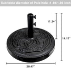 Sundale Outdoor Umbrella Base 48lbs with Stainless Steel Umbrella Tube, Heavy Duty Square Resin Umbrella Stand, Black