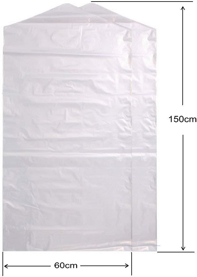 100 Pack Garment Bag Transparent Clothing Dust Cover Storage Bag Suitable for Wedding Dresses Long Skirts Windbreakers Down Jackets 23.6x59 inches
