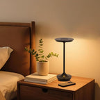 2 Pack LED Rechargeable Cordless Table Lamps,Portable Outdoor 6000 mAh Battery Operated Table Light Touch Control 3 Color Dimmable Waterproof for Patio/Cofee/Restaurant/Camping/Dining/ Bedroom-Black