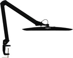 117PCS LED Clamp Desk Lamp, 20 Inch Metal Swivel Arm with Protective Casing, 2200 Lumens, Dimmable Task Lamp for Reading, Office Work, Sewing, Study, and Crafts(Black)