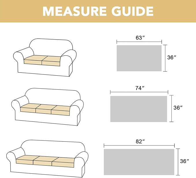 H.VERSAILTEX Couch Cover Chenille Pet Fuzzy Sofa Covers for 3 Cushion Couch Anti Slip Washable Sofa Slipcovers with Strap Soft Couch Protector Cover for Dogs Cats Kids(36" x 74", Grey)