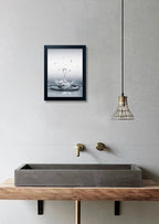 Bathroom Pictures Wall Decor, Guest Bathroom Decor Wall Painting, Heart Water Drop Splash Modern Canvas Pictures Print, Black Framed Artwork