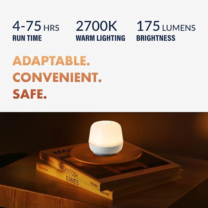 Newhouse Lighting Coco, White 2700K Dimmable Cordless USB-C Rechargeable Table Lamp NHTL-CO-WH, Cordless Desk Lamp for Living Room, Bedroom, Coffee Table, and Other Cozy Home Decor