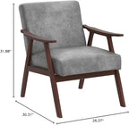 Accent Chair with Microfiber Upholstery and Solid Wood Frame, Classic Mid-Century Modern Living Room Furniture for Extra Seating, Spotted Grey