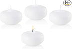 D'light Online 3 Inch Extra Large Floating Candles, 13 Hours Extended Burn Time Bulk Pack for Events for Weddings, Spa, Home Decor, Special Occasions and Holiday Decorations (Set of 54, White)