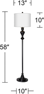 Lakebed Set Black Bronze Floor Lamp with Print Shade