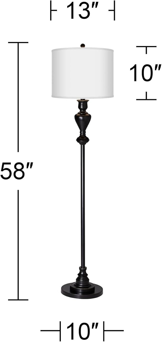 Lakebed Set Black Bronze Floor Lamp with Print Shade