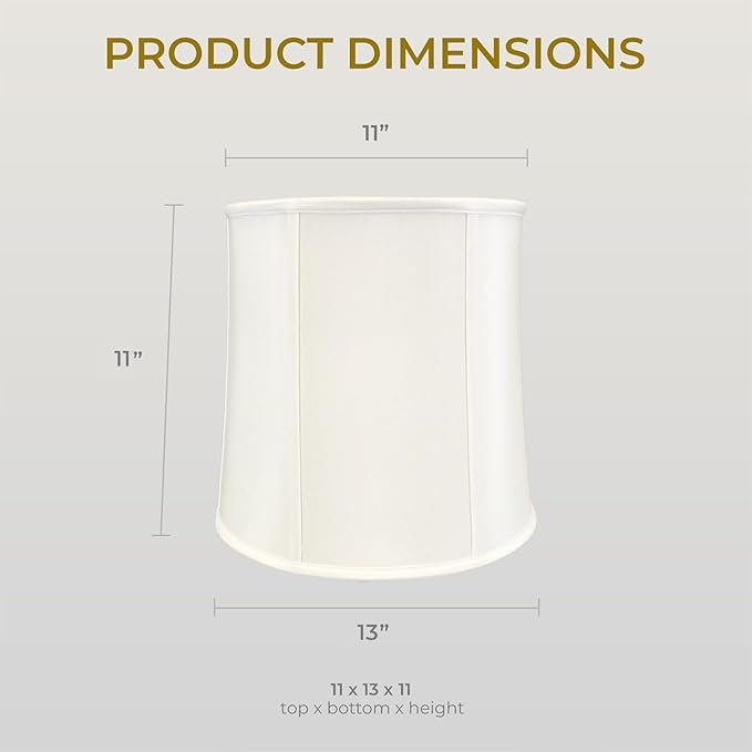 Royal Designs, Inc. Drum Lamp Shade, BSO-719-13WH, 11 x 13 x 11, White