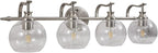 ANDY STAR Brushed Nickel Vanity Lights for Bathroom, 4 Light Vanity Light Brushed Nickel, Farmhouse Vanity Lighting Fixtures, 30.5 Inch Modern Silver Wall Sconce, E26 Base Bulbs Required, UL Certified