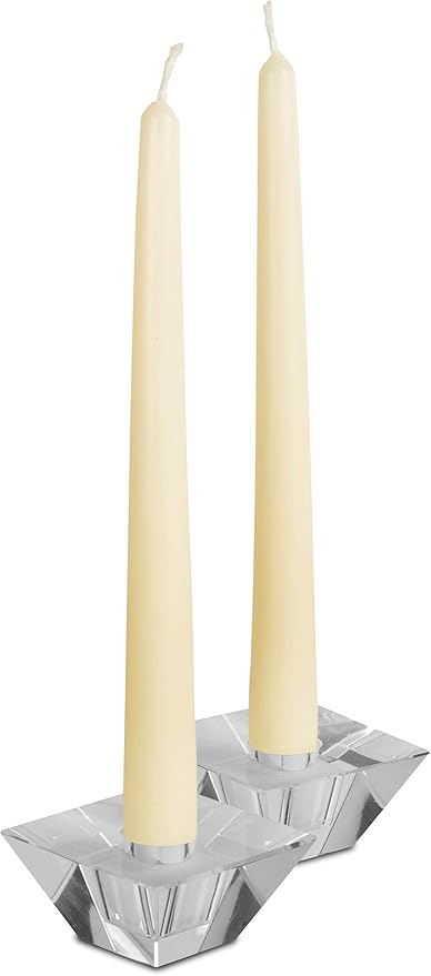 Hyoola 12 Pack Tall Taper Candles - 10 Inch Woolwhite Dripless, Unscented Dinner Candle - Paraffin Wax with Cotton Wicks - 8 Hour Burn Time