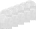 PATIKIL 40" Garment Bag, 5 Pack Breathable Suit Bag for Storage Hanging Clothes Dustproof Garment Covers for Suits Coats Dresses, White