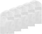 PATIKIL 40" Garment Bag, 5 Pack Breathable Suit Bag for Storage Hanging Clothes Dustproof Garment Covers for Suits Coats Dresses, White