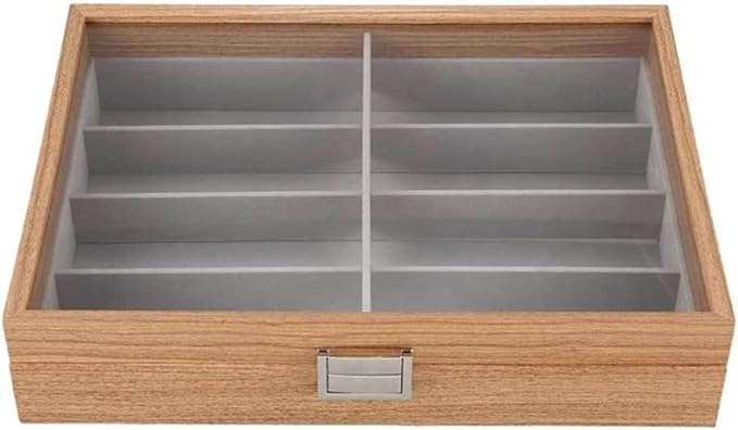 Eyeglass Sunglass Storage Box 8 Slot Wooden Glasses Display Case Organizer Jewelry Holder Collection