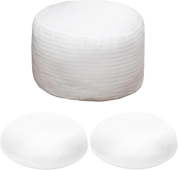 Premium PP Cotton Ottoman Pouf Insert Pouf Stuffing Round Bean Bag Filler & Footstool Stuffing 20x20×14 Inch Round