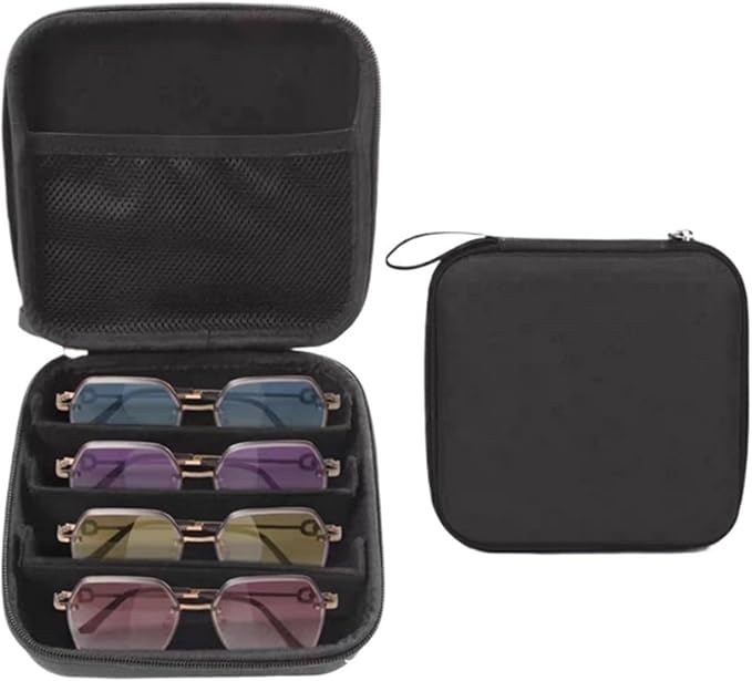 Adjustable 4/7 Slot Eyeglasses Holder Storage Box Portable Sunglasses Organizer Case Sunglass Storage Holder(Small)