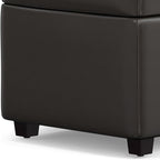 SIMPLIHOME Avalon Lift Top Rectangular Storage Ottoman - 44 inch Wide Upholstered Vegan Leather Lift-Top Ottoman in Tanners Brown, Contemporary Coffee Table Ottoman for Living Room with Hidden Storage