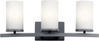 Kichler 45497BK Crosby Vanity, 3-Light 300 Total Watts, Black