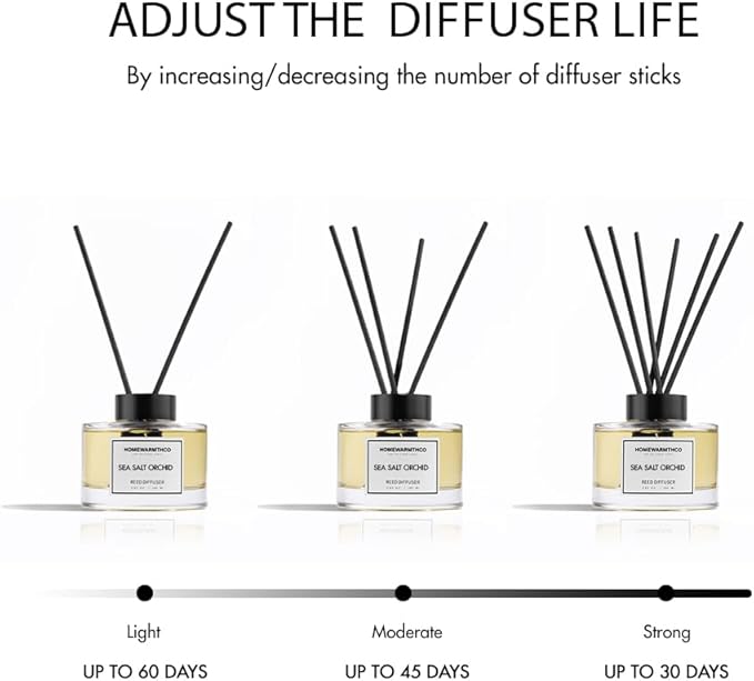 Blooms by Night (Patchouli & Sandalwood) Reed Diffuser Set - Luxury Fragrance Reed Diffusers for Home, Office & Bathroom Décor - Long-Lasting Scent with Non-Toxic Oils (5.63 oz)