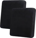 hyha Velvet Couch Cushion Covers, Soft Sofa Seat Covers for sectional 2 Cushion Couch Washable, Magic Sofa Slipcover with Elastic Bottom, Non-Slip Furniture Protector for Pets, Kid(2PC, Black)