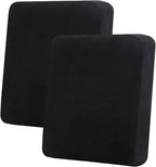 hyha Velvet Couch Cushion Covers, Soft Sofa Seat Covers for sectional 2 Cushion Couch Washable, Magic Sofa Slipcover with Elastic Bottom, Non-Slip Furniture Protector for Pets, Kid(2PC, Black)