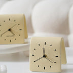 Creative Ceramic Tabletop Clock Simple Desk Alarm for Home Decor Living Room Bedside Silent Quartz (Creamy Beige)
