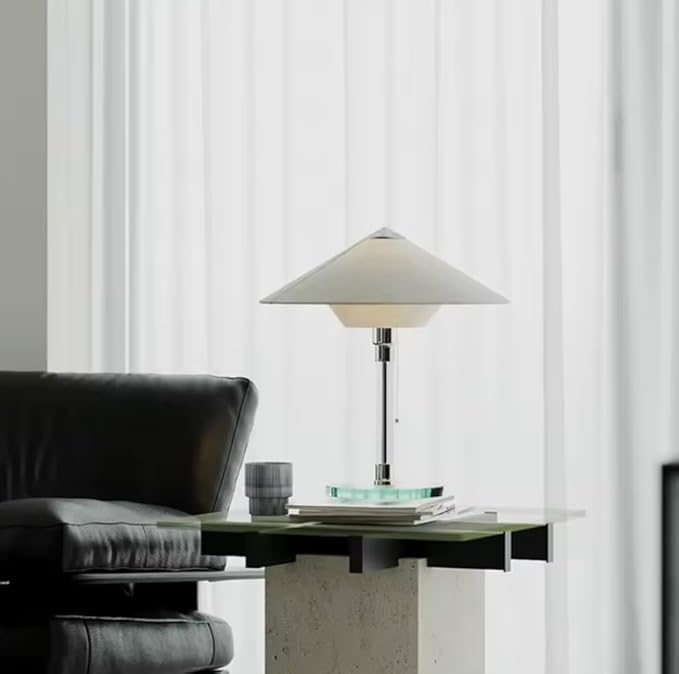 Astral Bauhaus Wagenfeld-Inspired Glass Cordless LED Table Lamp | Modern Bedroom & Living Room Lamp | Portable Accent Rechargeable Lamp for Indoor & Outdoor Use
